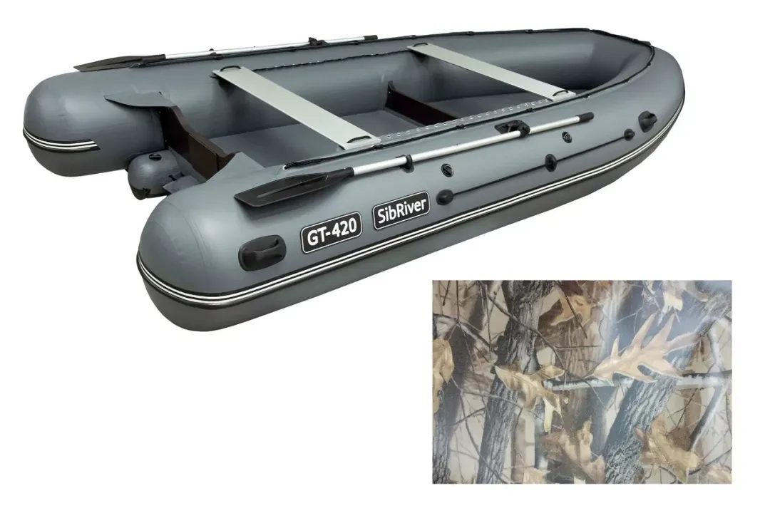 Лодка ПВХ SibRiver (Сибривер) GT - 420 Jet КМФ (лес)