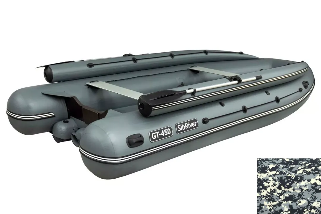 Лодка ПВХ SibRiver (Сибривер) GT - 450 Jet (фальшборт) КМФ (Cifra)