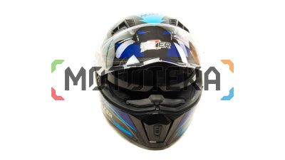 Шлем мото интеграл HIZER (Хайзер) J5320 (L) #1 black/blue (2 визора)