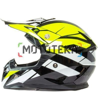 Шлем мото кроссовый HIZER (Хайзер) 915 #7 (XL) neon/yellow/white